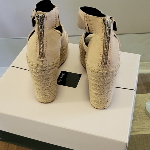 Dolce Vita Straw Women's Platform Wedge Espadrille Sandals. Light pink. Size 8 - Picture 16 of 16